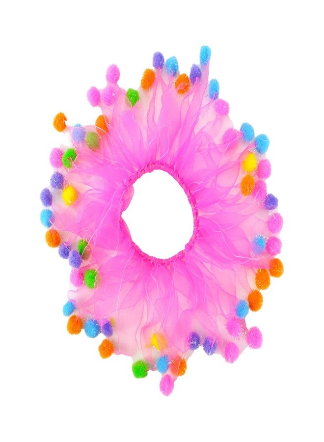 Midlee Pink Birthday Pom Pom Dog Collar (X-Large) - Image 1